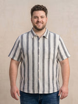 Men Plus Size Stripesafari Multi Textured Shirts