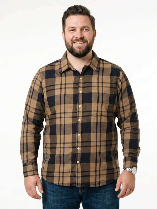 Men Plus Size Qorvex Multi Check Shirts