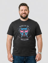 Men Plus Size Hypehound Black Printed Round Neck