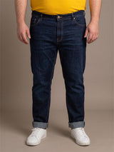 Men Plus Size Hematite Navy Blue Tinted Wash Jeans