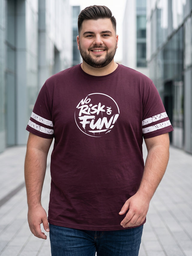 Men Plus Size Water Wine Printed Round Neck Tshirts