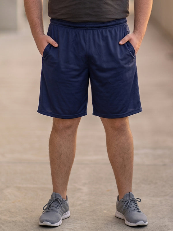 Men Plus Size Turbo-Navy Blue Navy Blue Solid Shorts