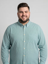 Men Plus Size Venzique Blue Check Shirts