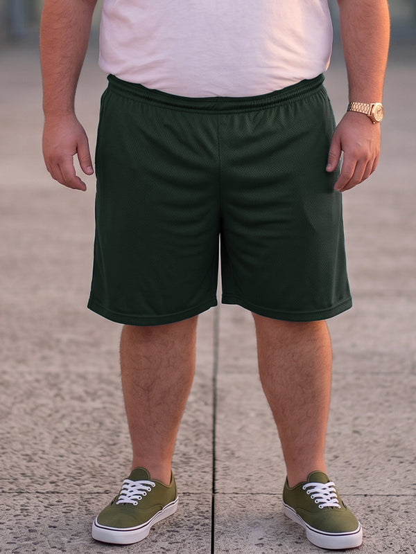 Men Plus Size Turbo-Teal Teal Solid Shorts