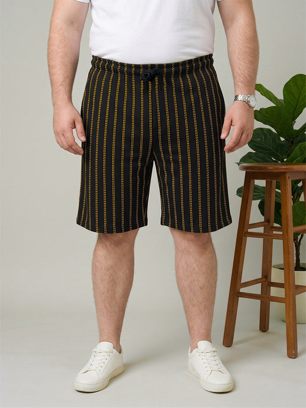 Men Plus Size Gilded Multi Striped Shorts