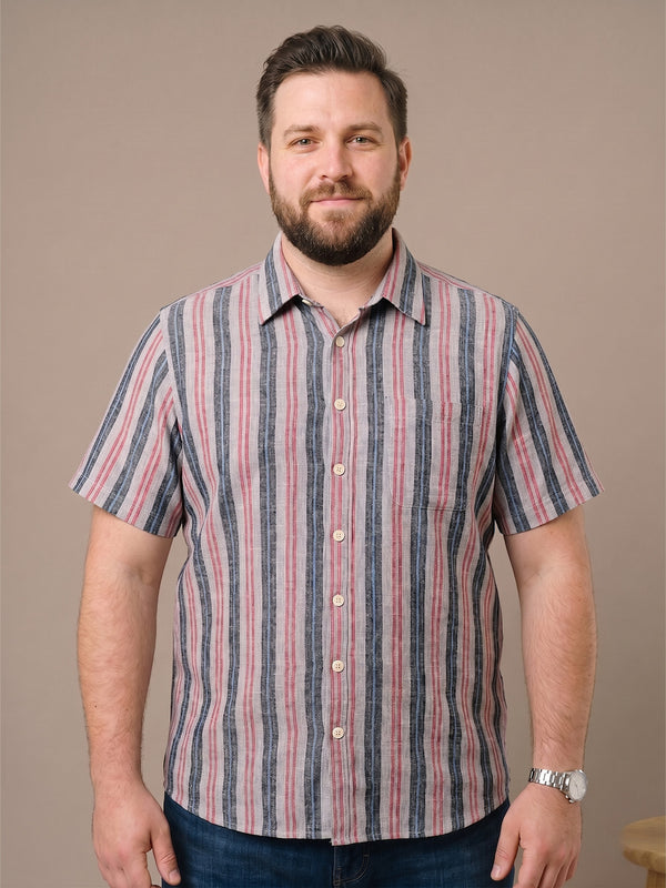 Men Plus Size Veltrion Multi Textured Shirts