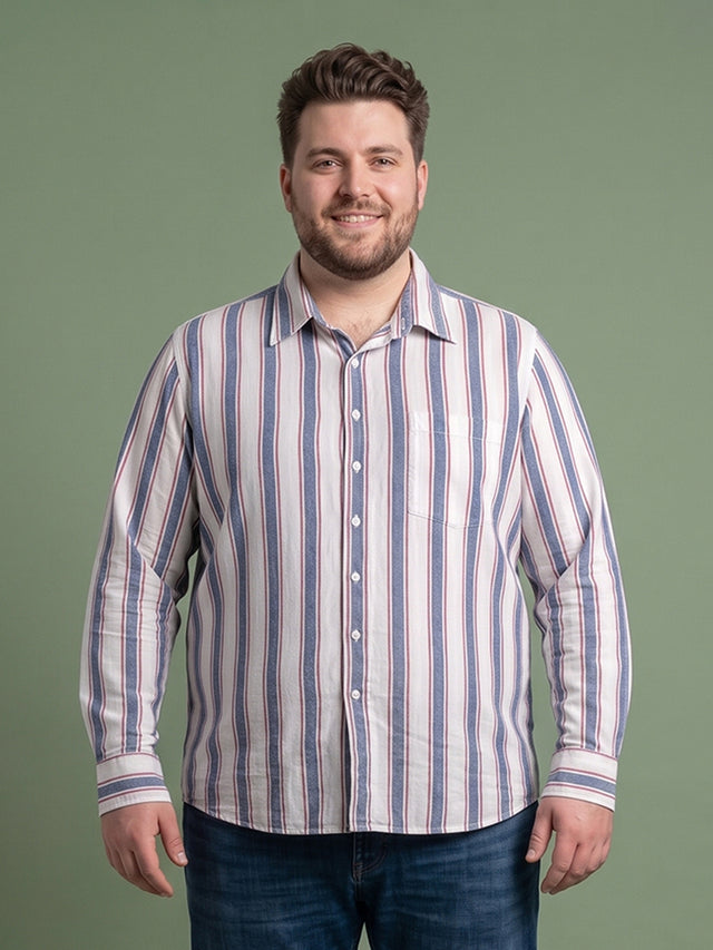 Men Plus Size Strivano Multi Striped Shirts