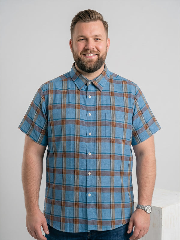 Men Plus Size Barquin Multi Check Shirts