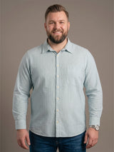 Men Plus Size Sereon Sky Blue Striped Shirts
