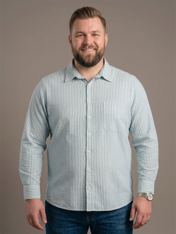 Men Plus Size Sereon Sky Blue Striped Shirts