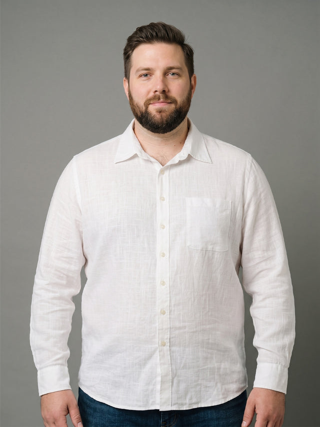 Men Plus Size Ivorynox White Solid Shirts