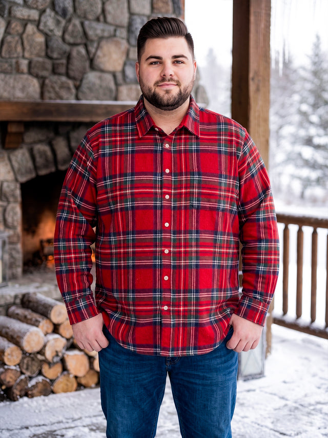 Men Plus Size Monroe Multi Check Shirts Shirts