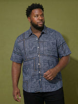 Men Plus Size Talisman Multicolor Printed Casual Shirt