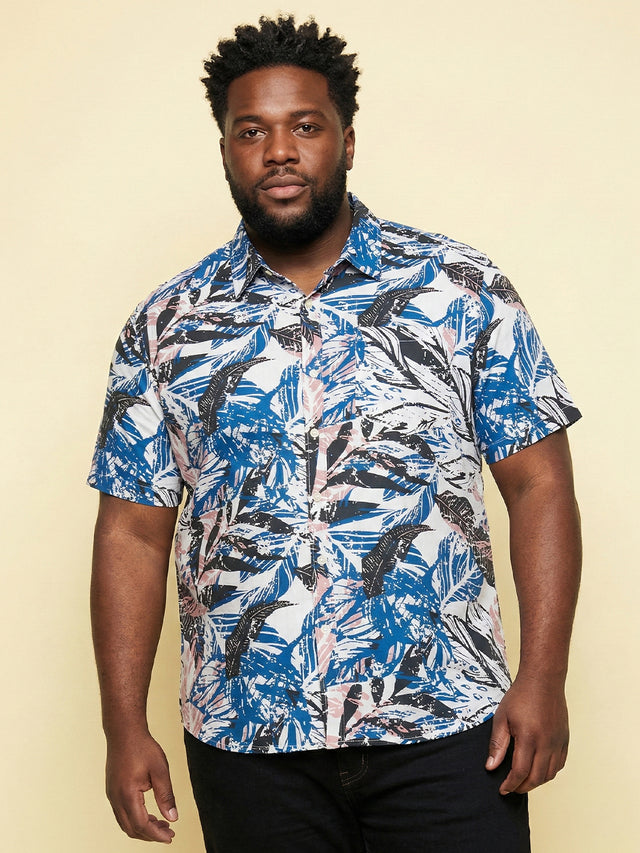 Men Plus Size Caspian Multicolor Printed Casual Shirt