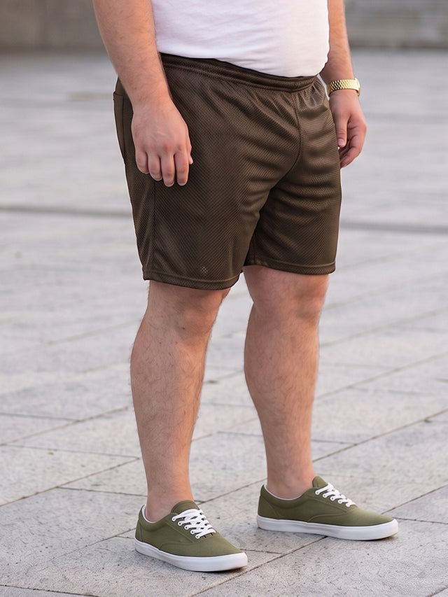 Men Plus Size Turbo-Olive Olive Solid Shorts