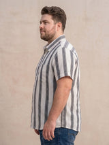 Men Plus Size Stripesafari Multi Textured Shirts