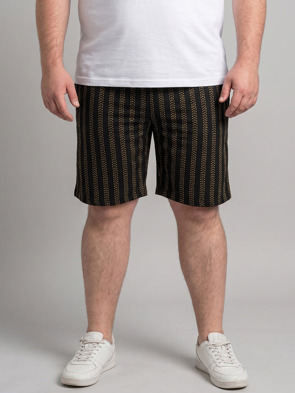 Men Plus Size Bullion Multi Striped Shorts