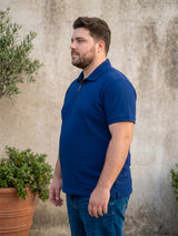 Men Plus Size Zorin Blue Solid Polo
