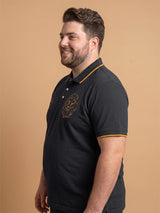 Men Plus Size Savage-Black Black Solid Polo