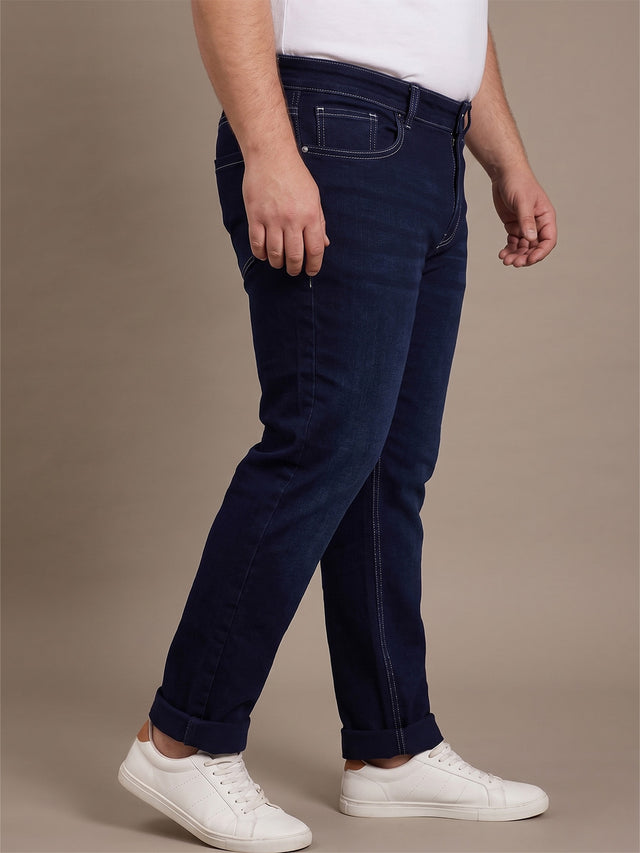 Men Plus Size Vexor Dark Navy Solid Jeans
