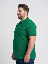 Men Plus Size Emerald Green Printed Polo