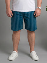 Men Plus Size Speckle Multi Striped Shorts