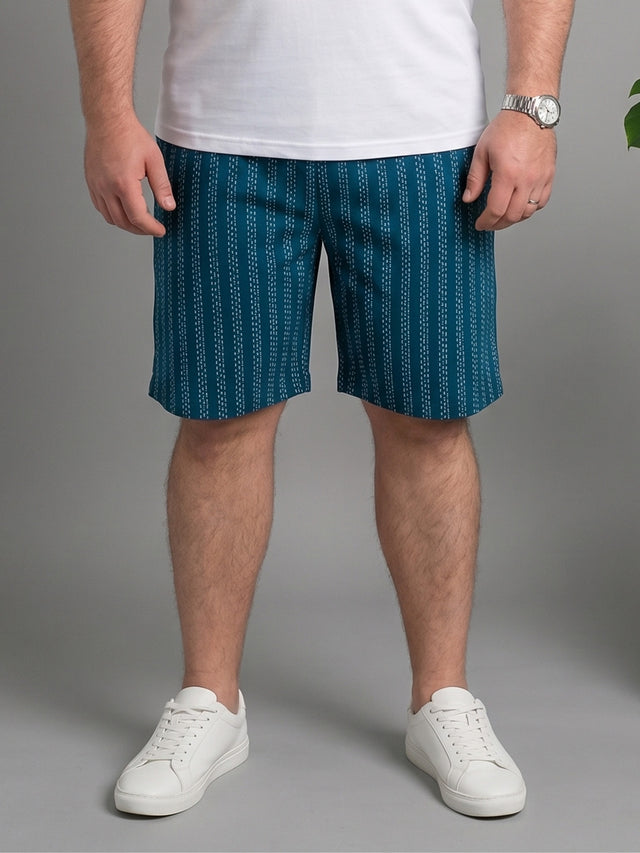 Men Plus Size Speckle Multi Striped Shorts