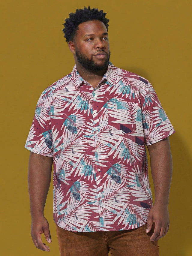 Men Plus Size Tropico Multicolor Printed Casual Shirt