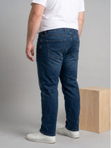 Men Plus Size Dexvion Navy Blue Tinted Wash Jeans