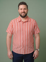 Men Plus Size Heatwave Multi Striped Shirts