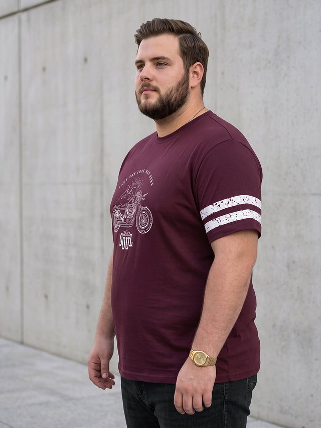 Men Plus Size Hemon Wine Printed Round Neck Tshirts