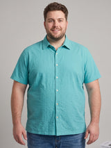 Men Plus Size Mintor Green Solid Shirts