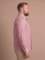 Men Plus Size Berryweave Red Check Shirts