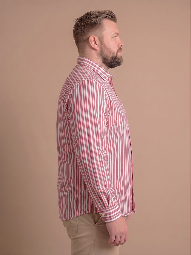 Men Plus Size Berryweave Red Check Shirts