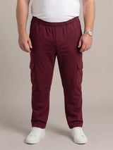 Men Plus Size NightThread Maroon Solid Trackpants
