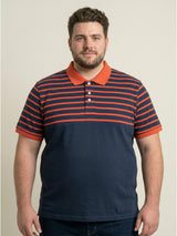 Men Plus Size Rutil Multi Colorblock Polo