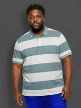 Men Plus Size Seabreeze Multicolor Textured Polo Tshirt