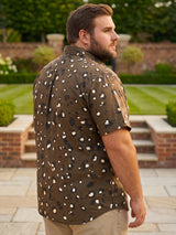 Men Plus Size Xzlum Floral Printed brown Shirt