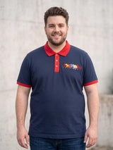 Men Plus Size Assorted Navy Blue Solid Polo
