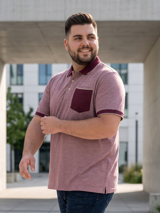 Men Plus Size Mevia Solid Maroon Polo Men Tshirt