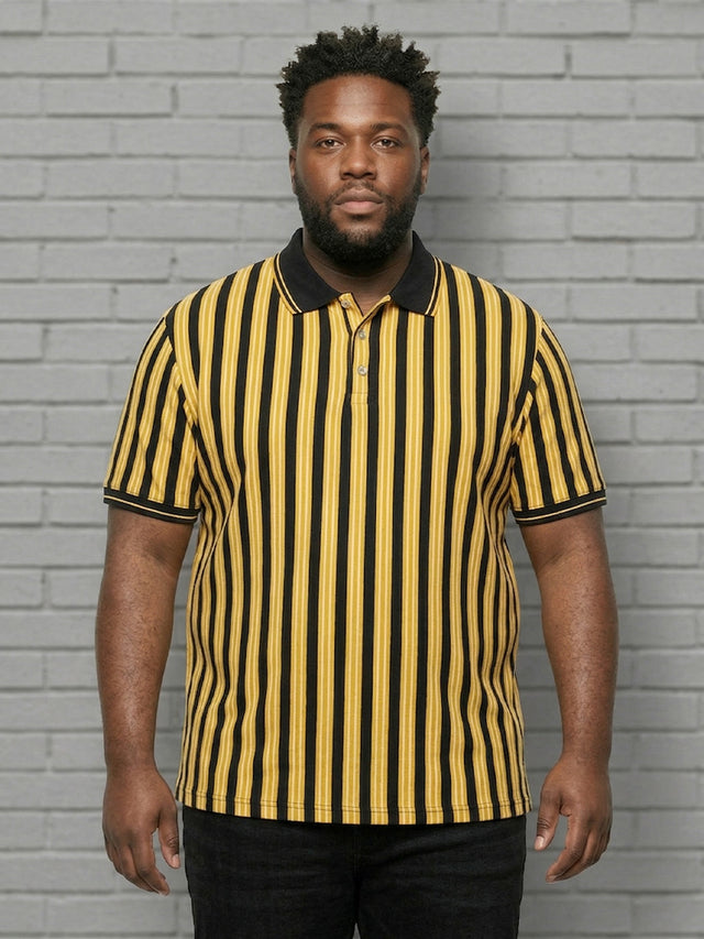 Men Plus Size Triton Multi Striped Polo