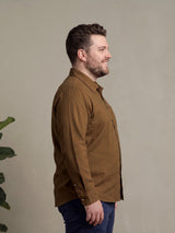 Men Plus Size Taverno Brown Solid Shirts
