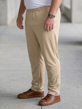Men Plus Size Gossamer Beige Solid Trackpant