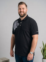 Men Plus Size Savra Black Printed Polo