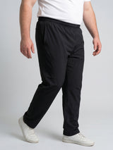 Men Plus Size Dashen Black Solid Trackpants