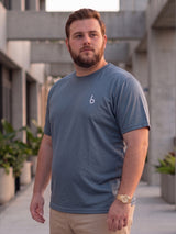Men Plus Size Vaporcrew-Grey Solid Grey Round Neck