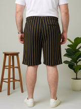 Men Plus Size Gilded Multi Striped Shorts