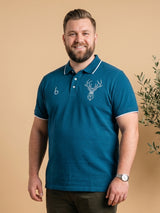 Men Plus Size Thom-Teal Solid Polo Tshirt