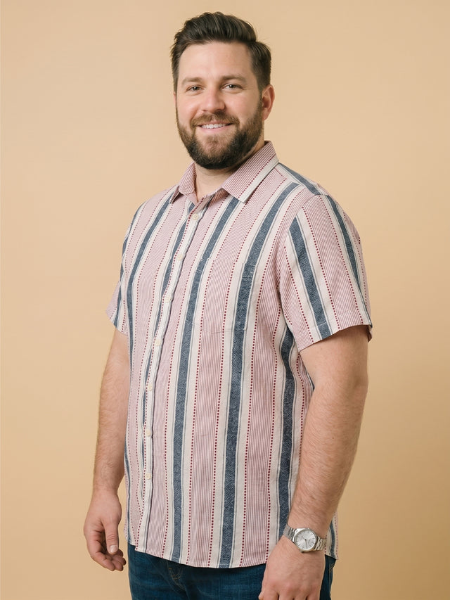 Men Plus Size Drayzen Multi Textured Shirts