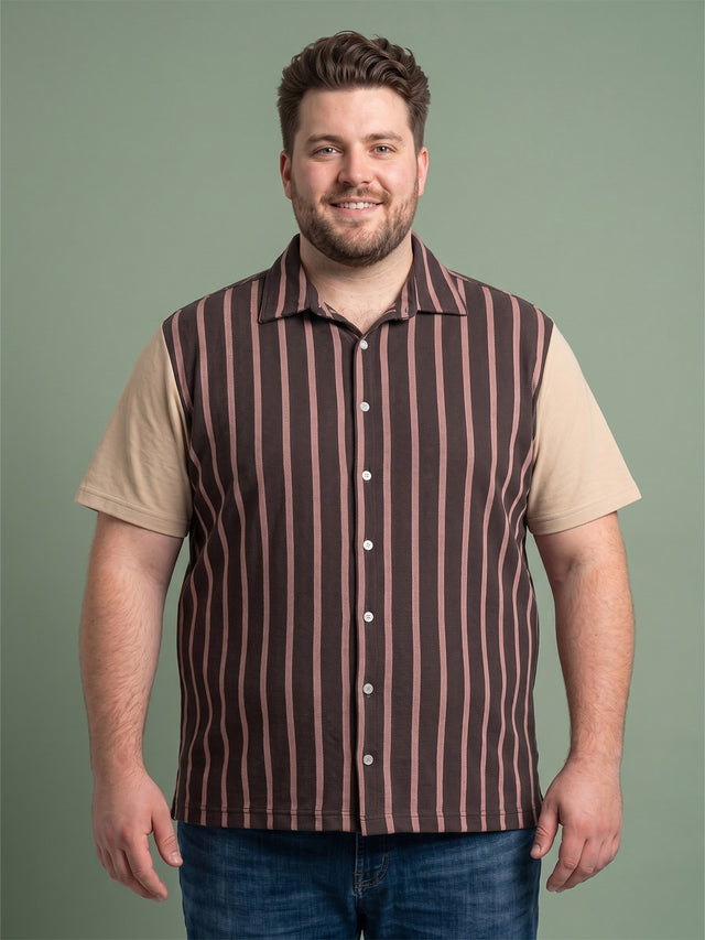 Men Plus Size Splitterra Multi Striped Shirts